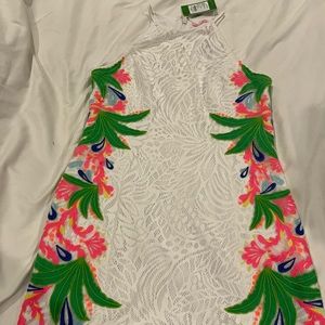Lilly Pulitzer white lace and color detail